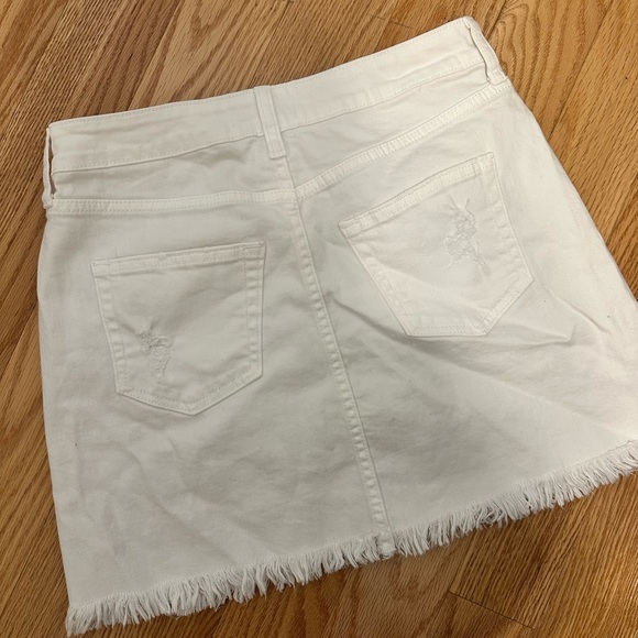 JBD White Denim Frayed Hem Mini Skirt - Picture 3 of 6
